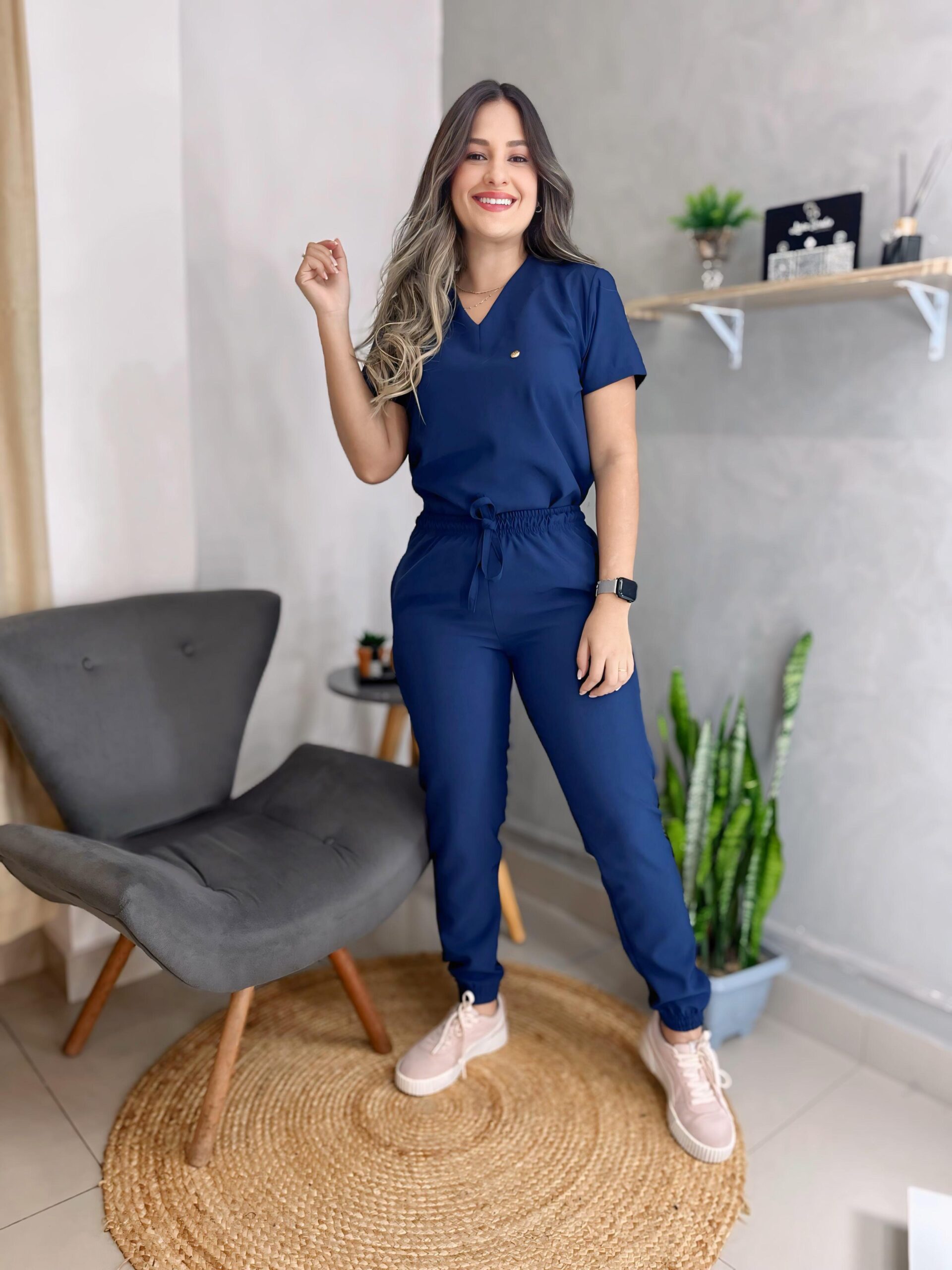 Conjunto Scrub Jogger Azul Marinho Linia Scrubs